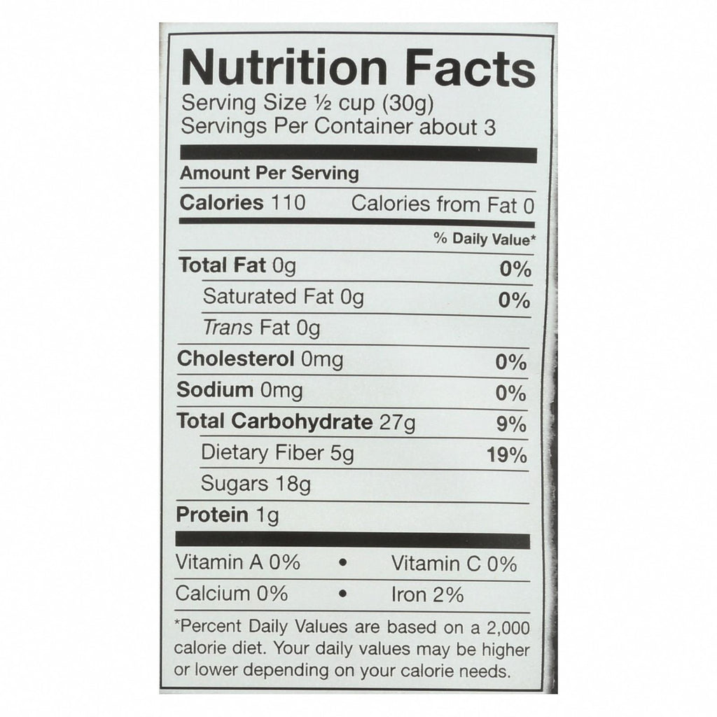 Bare Fruit Organic Bare Apple Chips - Case of 12 - 3 oz. - Nutrition Facts