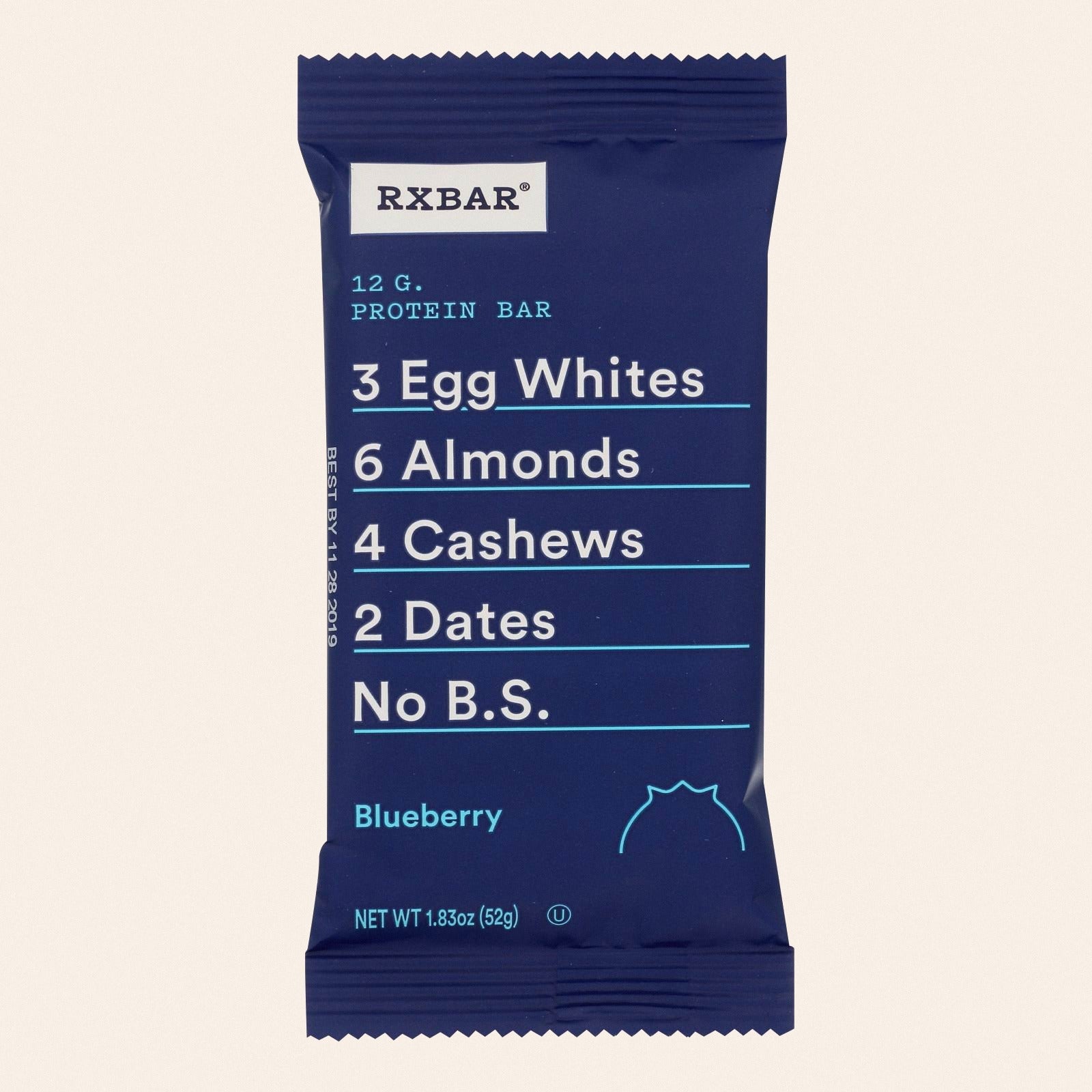 RxBar - Protein Bar - Blueberry - Case of 12 - 1.83 oz. - Front