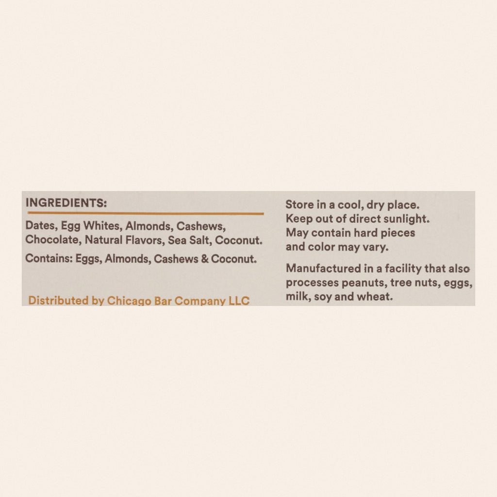 RxBar - Protein Bar - Coconut Chocolate - Case of 12 - 1.83 oz. - Back