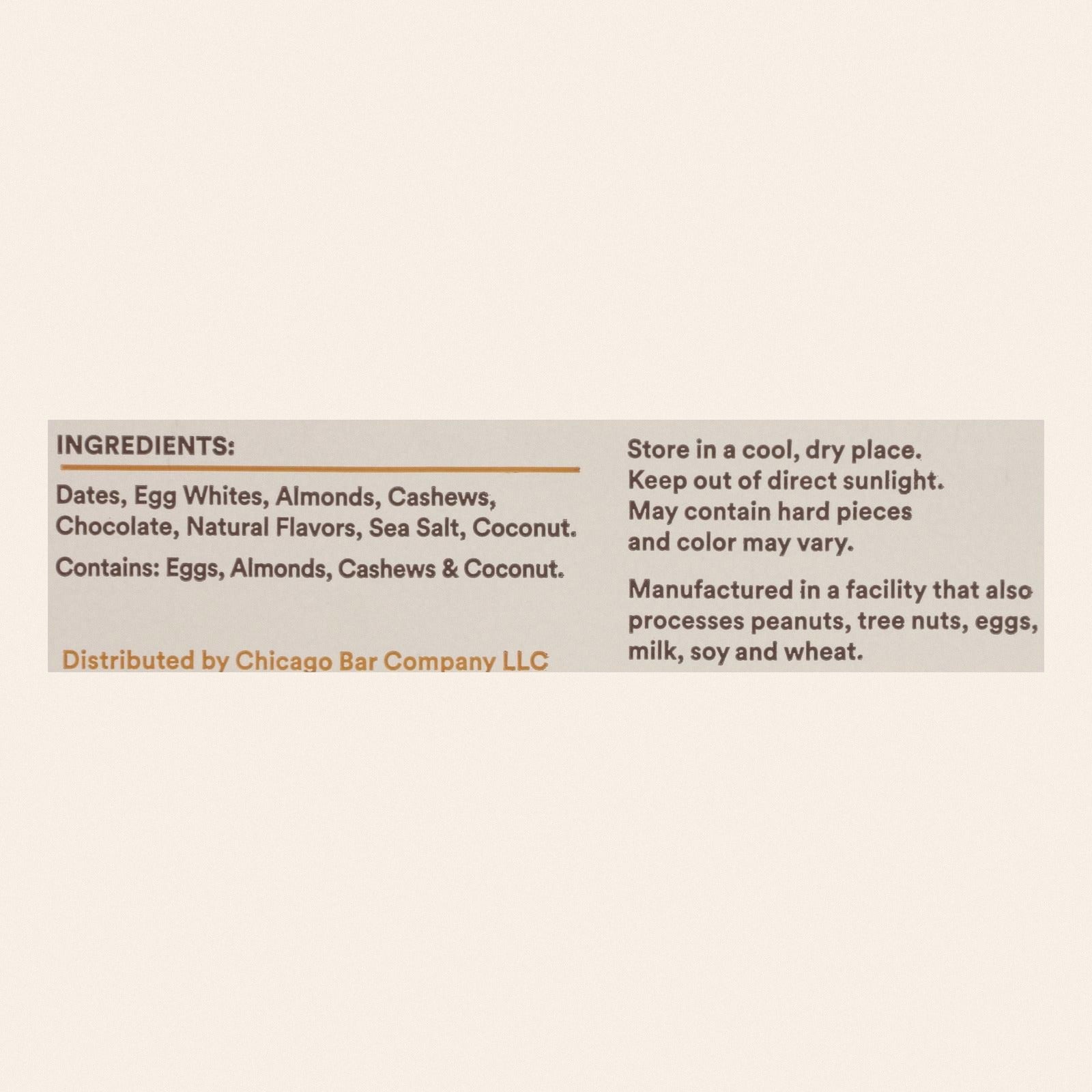 RxBar - Protein Bar - Coconut Chocolate - Case of 12 - 1.83 oz. - Back