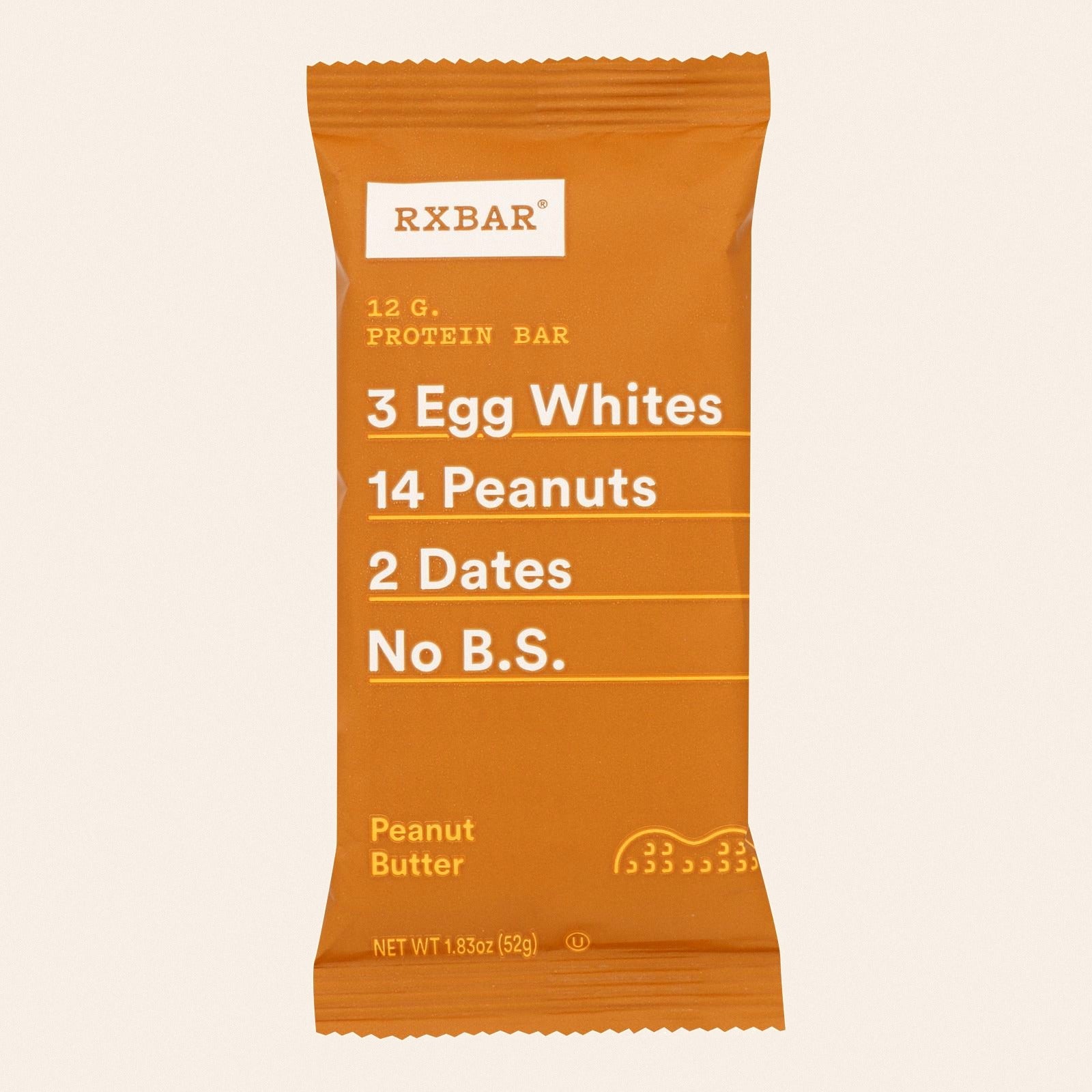 RxBar - Protein Bar - Peanut Butter - Case of 12 - 1.83 oz. - Front