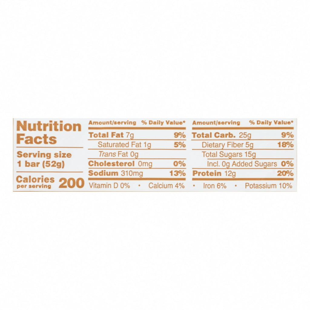 RxBar - Protein Bar - Peanut Butter - Case of 12 - 1.83 oz. - Nutrition Facts