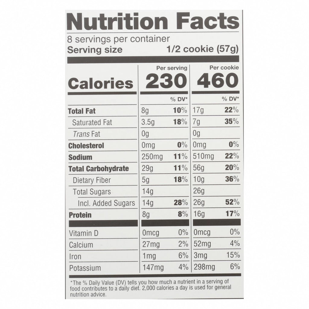 Lenny and Larry's Snickerdoodle Cookie - Cinnamon - Case of 12 - 4 oz. - Nutrition Facts