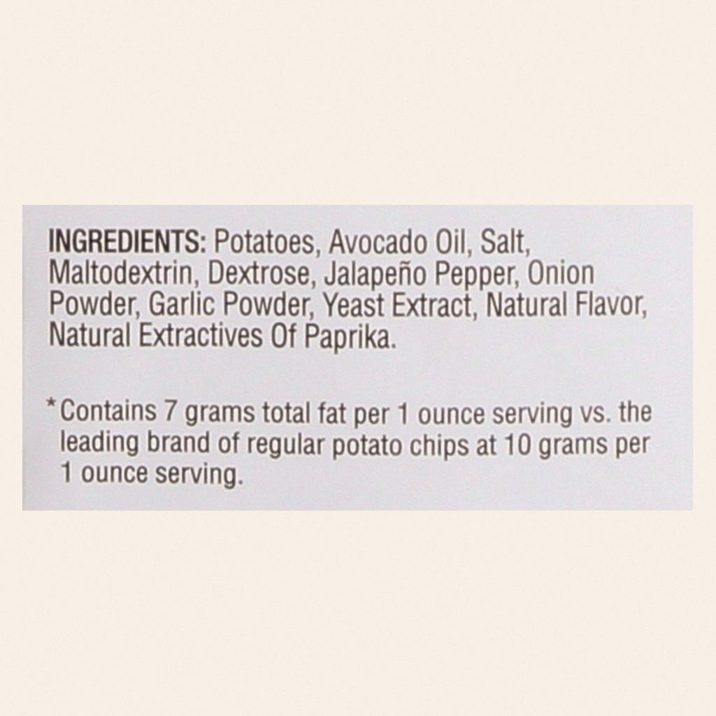 Good Health Kettle Chips - Avocado Oil Jalapeno - Case of 12 - 5 oz. - Back