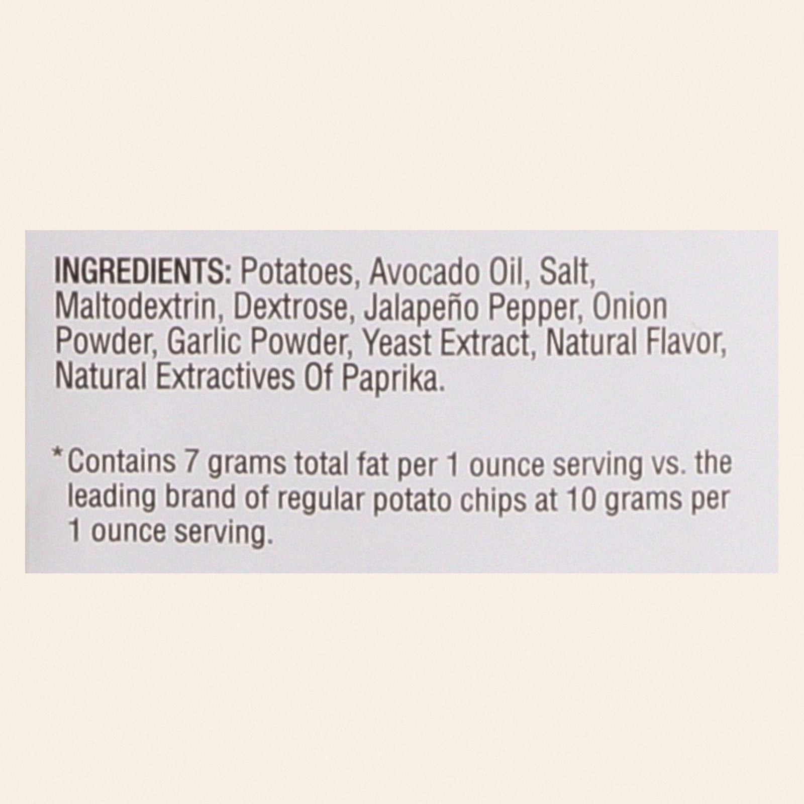 Good Health Kettle Chips - Avocado Oil Jalapeno - Case of 12 - 5 oz. - Back
