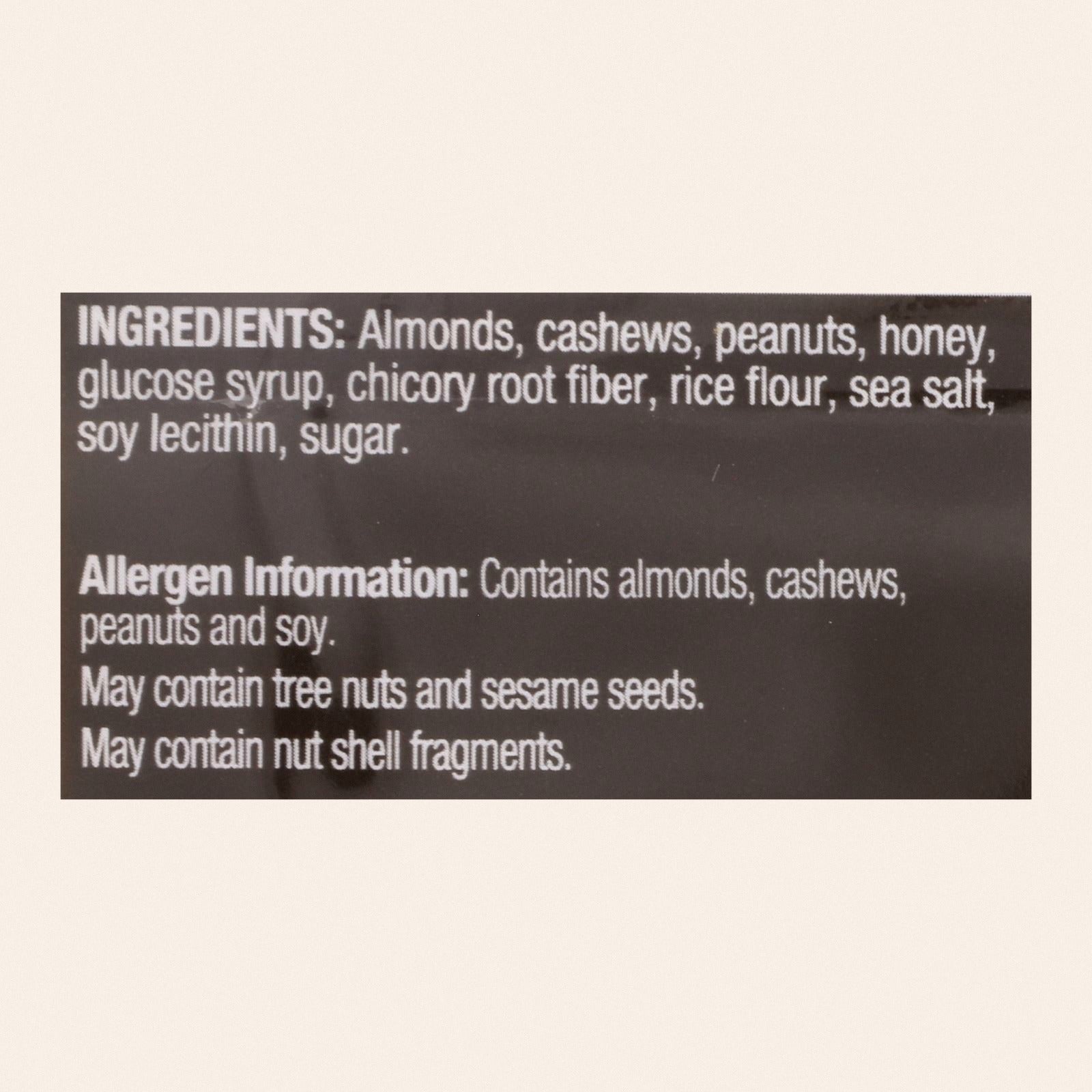 Kind Honey Roasted Nuts and Sea Salt - Case of 12 - 1.4 oz. - Back