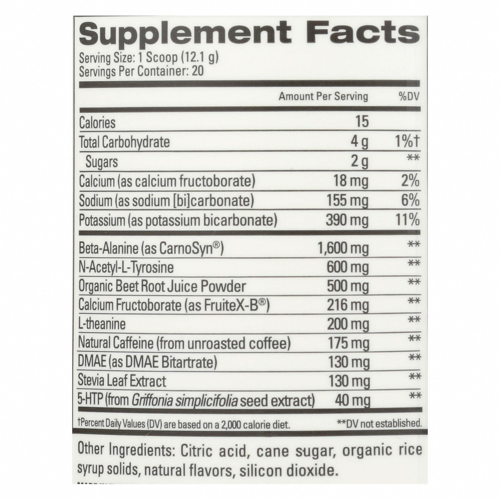 Eboost - Power Tropical Punch Tub 20 - 1 Each-8.5 OZ - Nutrition Facts