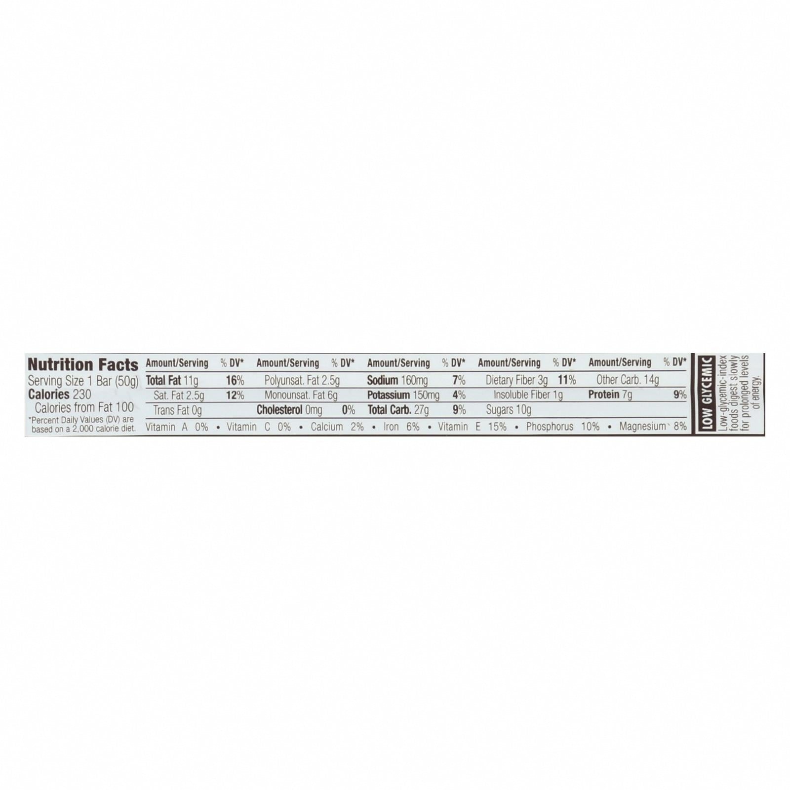 Clif Bar Organic Nut Butter Filled Energy Bar - Peanut Butter - Case of 12 - 1.76 oz. - Nutrition Facts