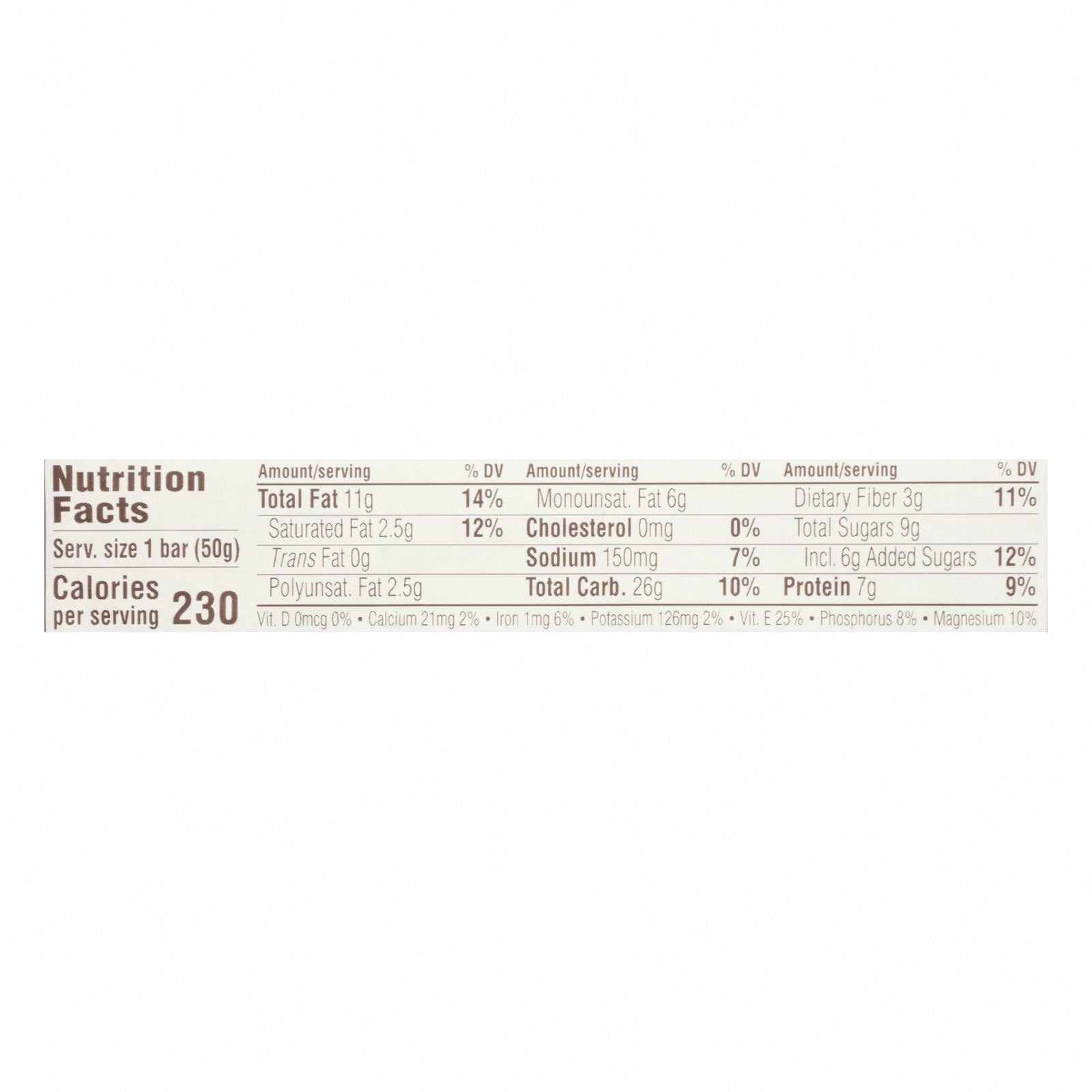 Clif Bar Organic Nut Butter Filled Energy Bar - Chocolate Peanut Butter - Case of 12 - 1.76 oz. - Nutrition Facts