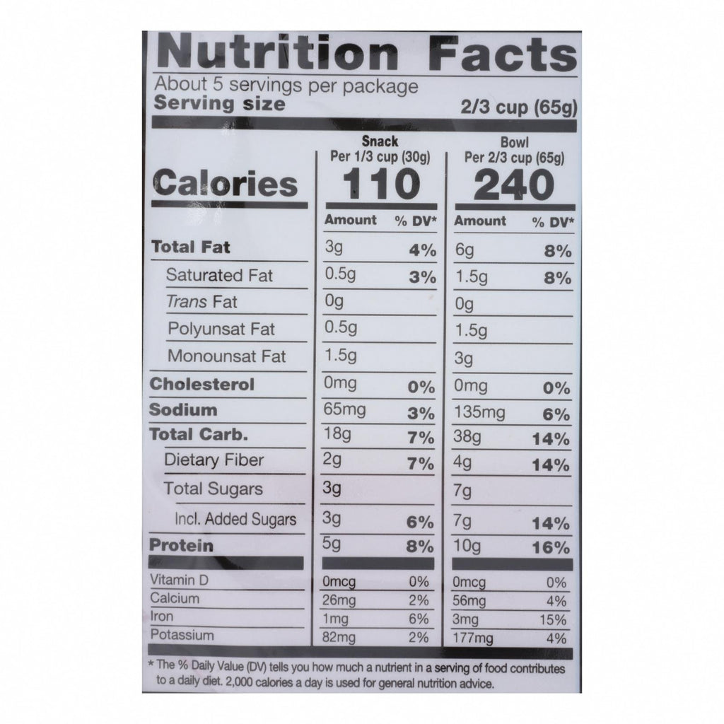 Kind Dark Chocolate Whole Grain Clusters - Case of 6 - 11 oz. - Nutrition Facts