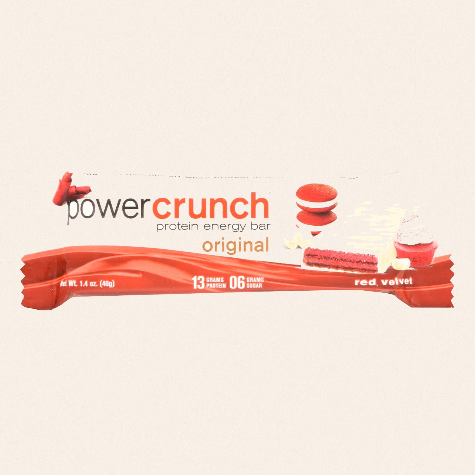 Power Crunch Protein Energy Bar Red Velvet - Case of 12 - 1.4 OZ - Front