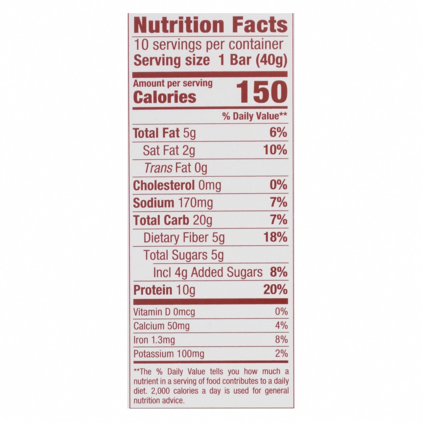Think! Thin Protein and Fiber Bar - S'Mores - Case of 10 - 1.41 oz - Nutrition Facts