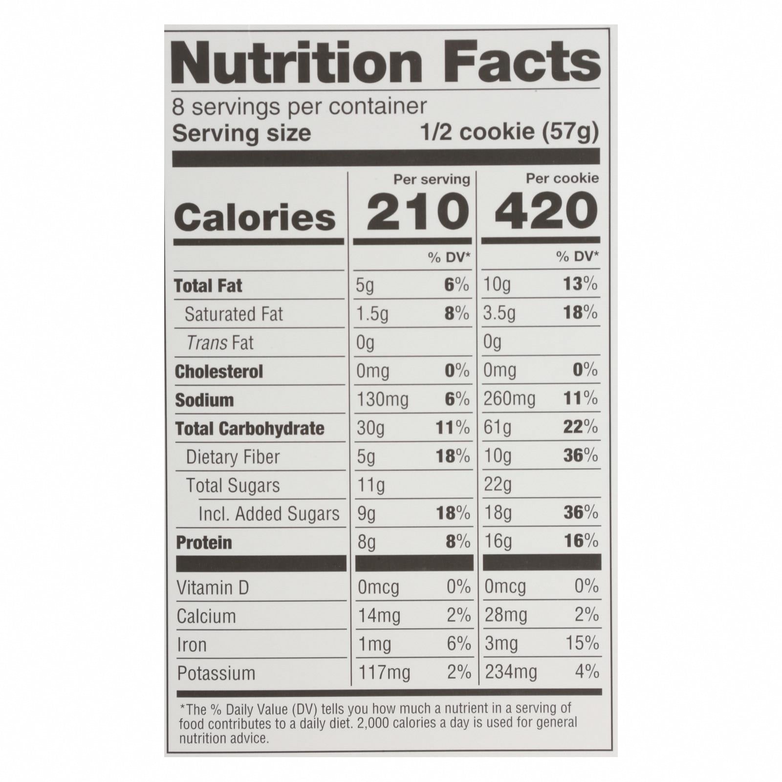 Lenny And Larry's The Complete Cookie Birthday Cake - Case of 12 - 4 OZ - Nutrition Facts