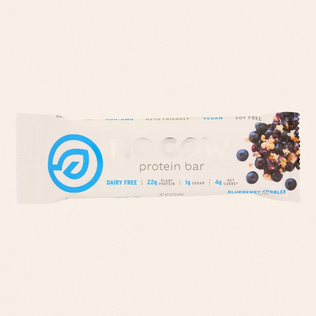 No Cow Bar Blueberry Cobbler Bar - Case of 12 - 2.12 OZ - Front