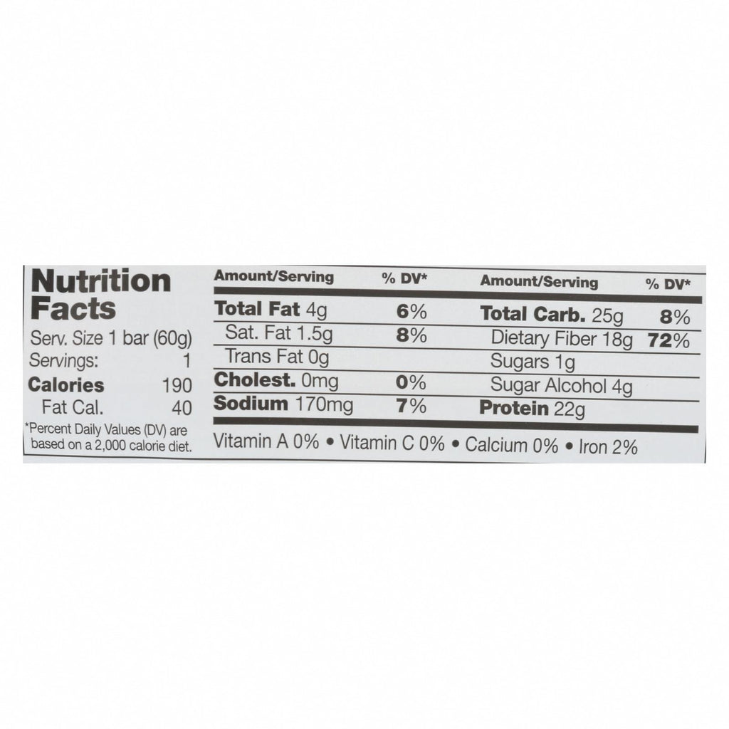 No Cow Bar Blueberry Cobbler Bar - Case of 12 - 2.12 OZ - Nutrition Facts