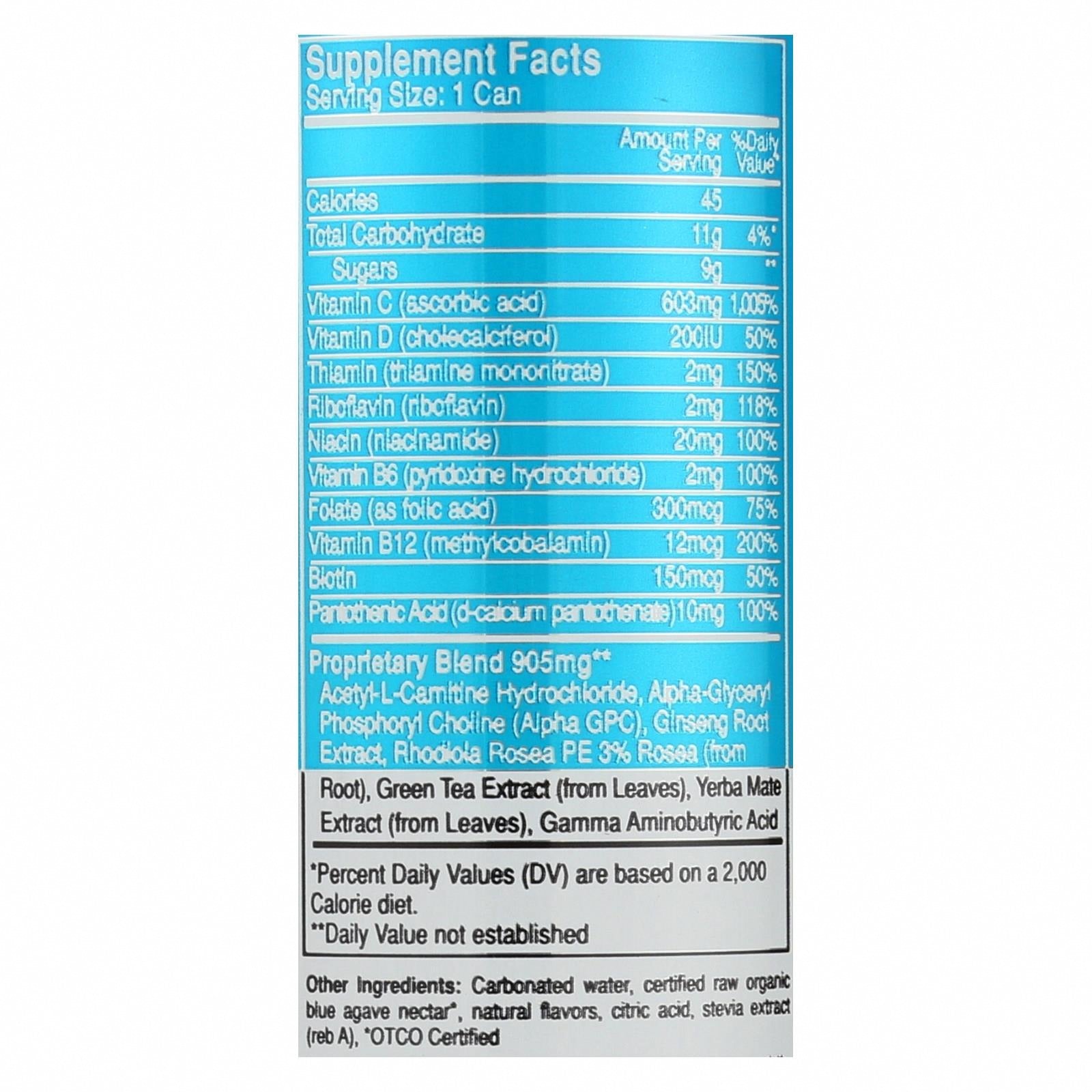 Lifeaid’S Focusaid  - Case of 12 - 12 FZ - Nutrition Facts
