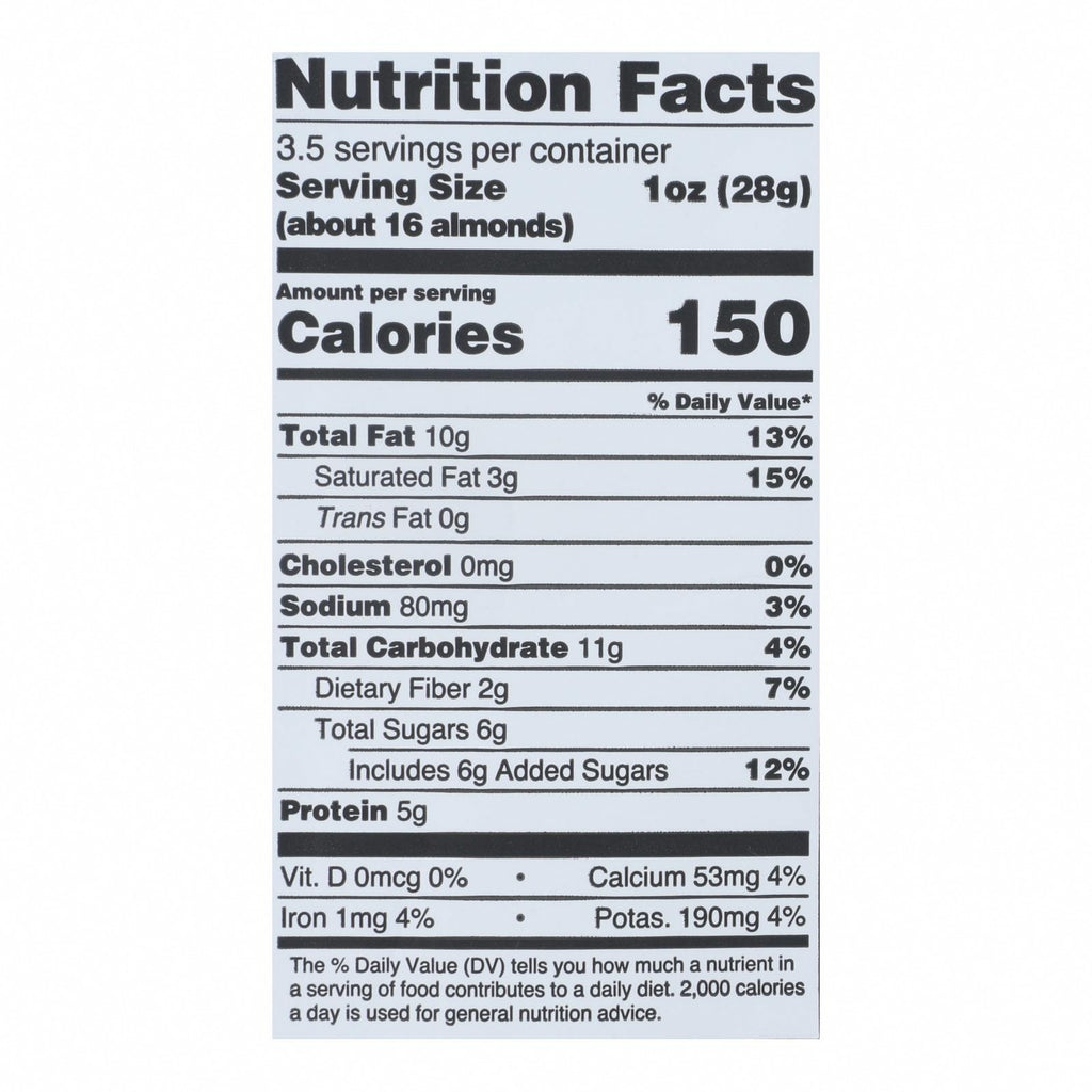 Skinny Dipped Almonds - Dark Chocolate Cocoa - Case of 10 - 3.5 OZ - Nutrition Facts