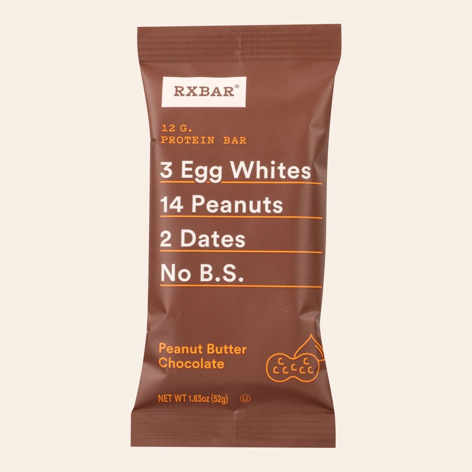 RxBar - Protein Bar - Chocolate Peanut Butter - Case of 12 - 1.83 oz. - Front