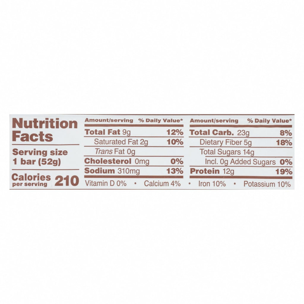 RxBar - Protein Bar - Chocolate Peanut Butter - Case of 12 - 1.83 oz. - Nutrition Facts