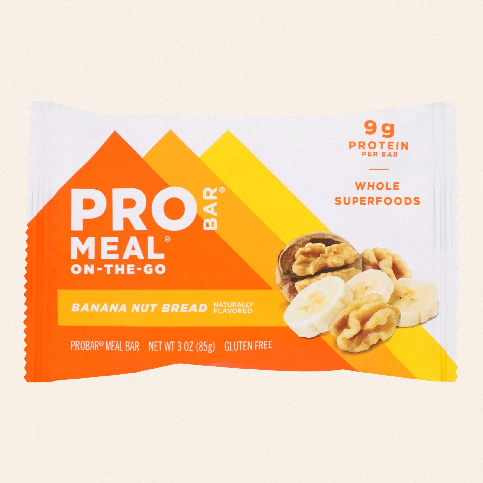 Probar Meal Bar, Banana Nut Bread  - Case of 12 - 3 OZ - Front