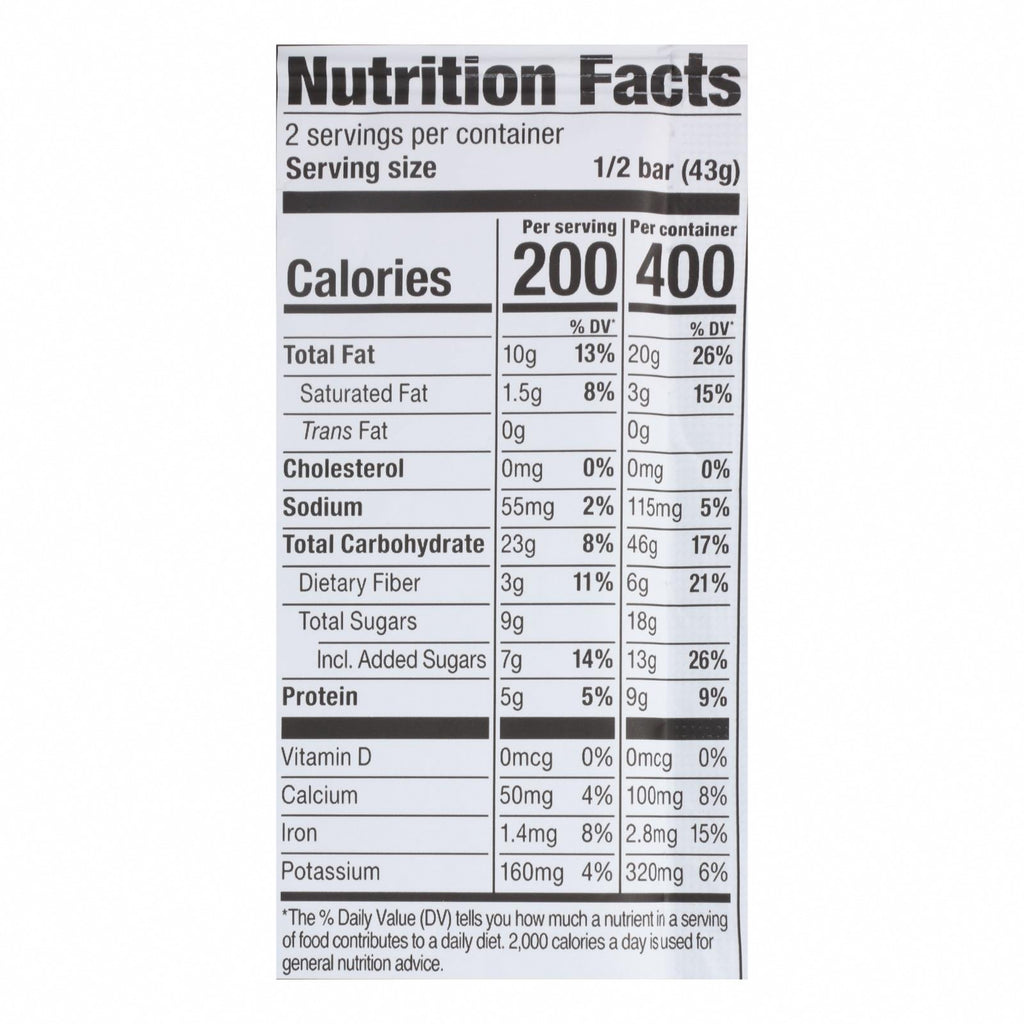 Probar Meal Bar, Banana Nut Bread  - Case of 12 - 3 OZ - Nutrition Facts