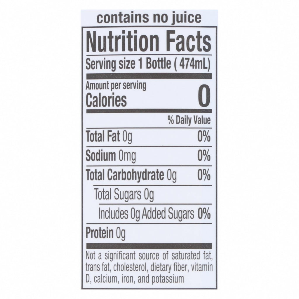 Hint Water - Cherry - Case of 12 - 16 fl oz - Nutrition Facts