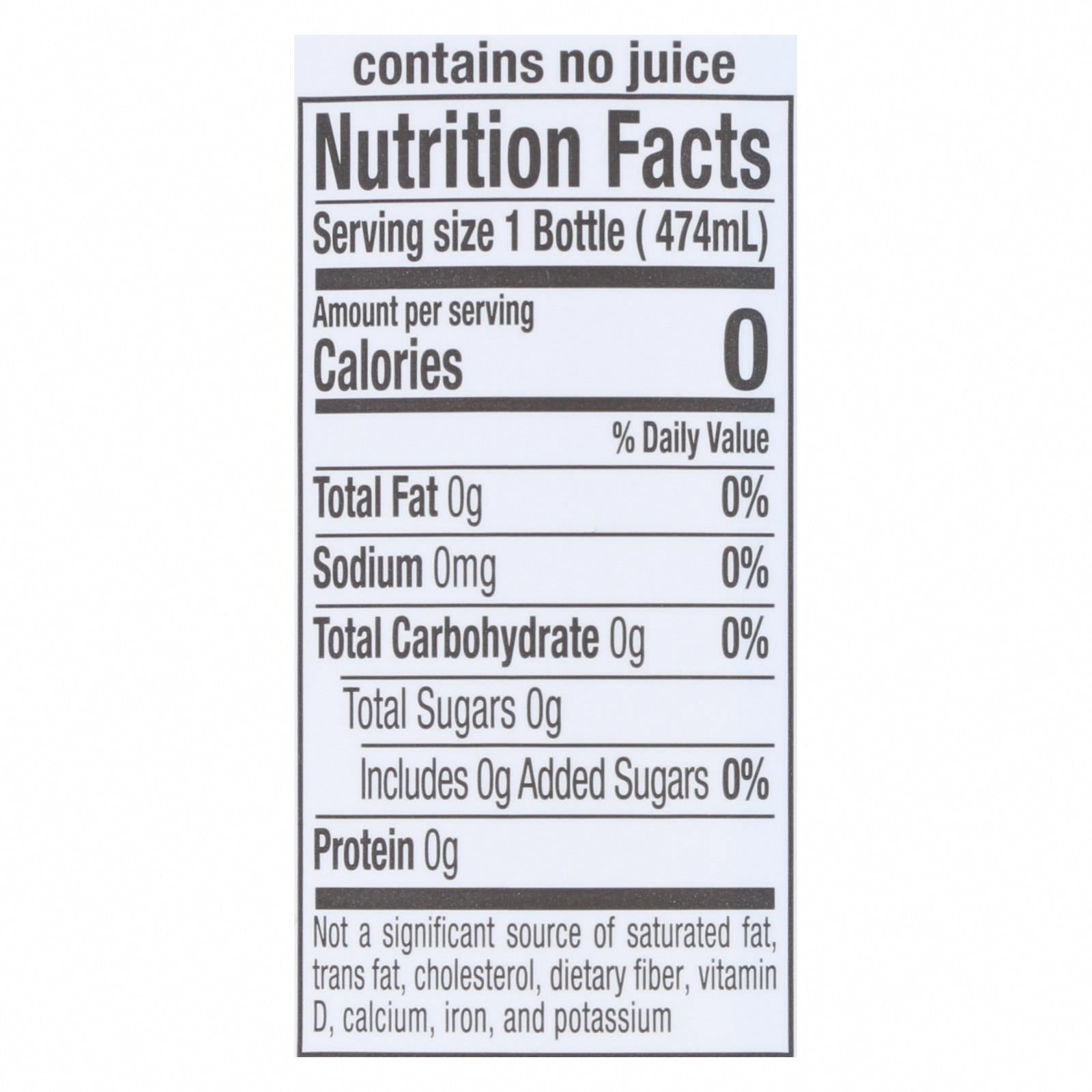 Hint Water - Cherry - Case of 12 - 16 fl oz - Nutrition Facts