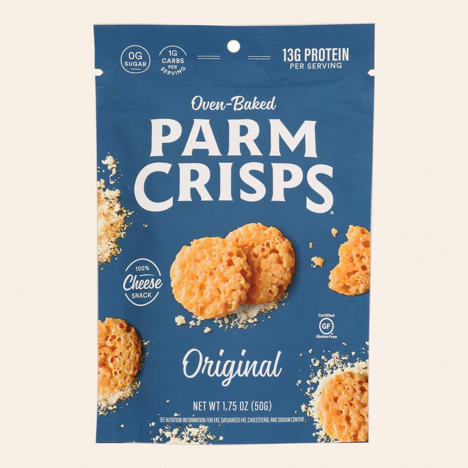 Kitchen Table Bakers Parmesan Crisps - Original Parmesan - Case of 12 - 1.75 oz. - Front
