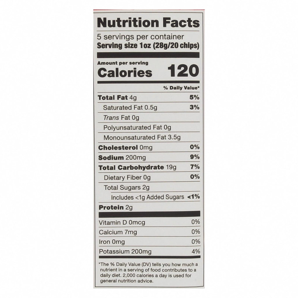 Popchips Potato Chip - BBQ - Case of 12 - 5 oz - Nutrition Facts