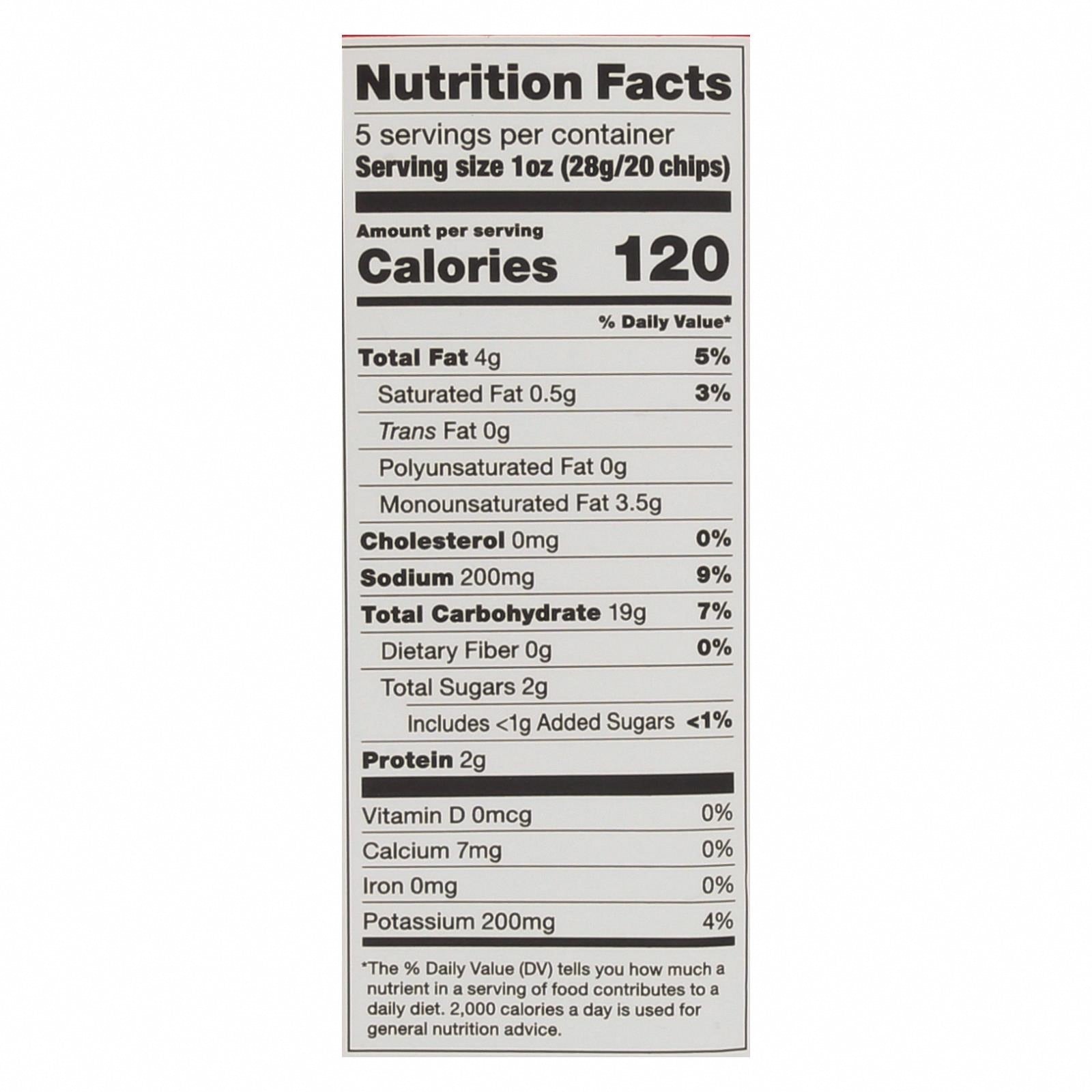 Popchips Potato Chip - BBQ - Case of 12 - 5 oz - Nutrition Facts