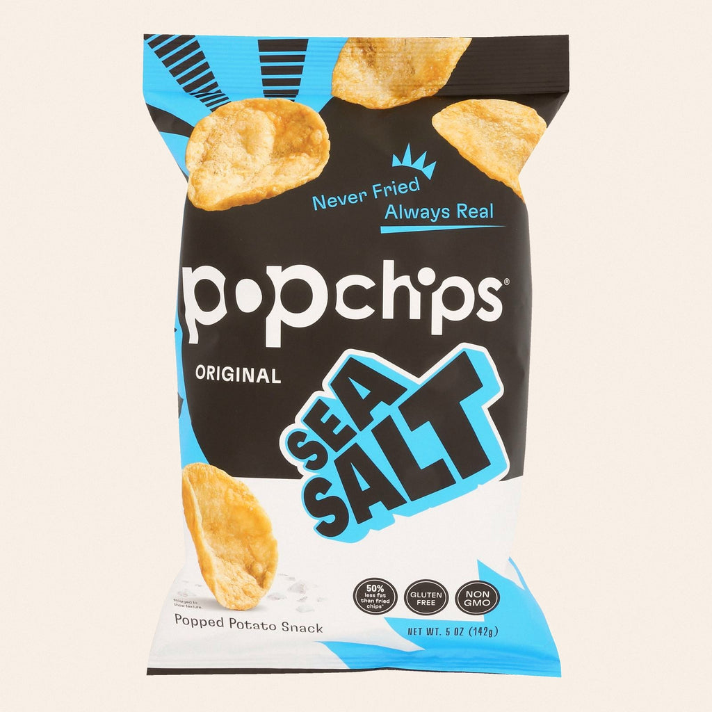 Popchips Potato Chip - Sea Salt - Case of 12 - 5 oz - Front