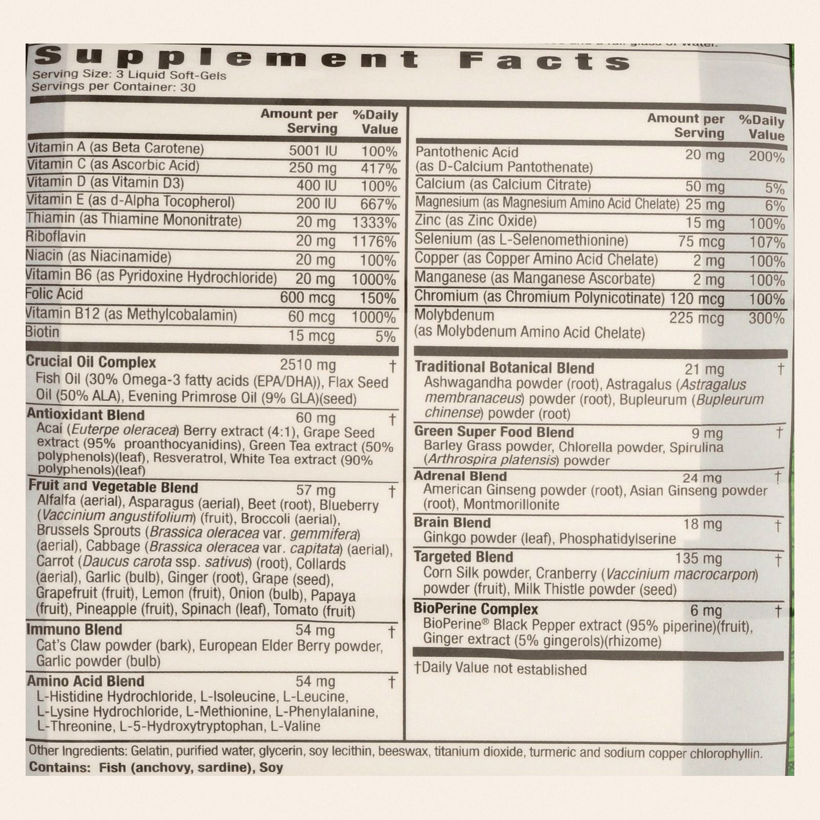 Irwin Naturals - Liquid Gel Multi Womens Living Green - EA of 1-90 SGEL - Back