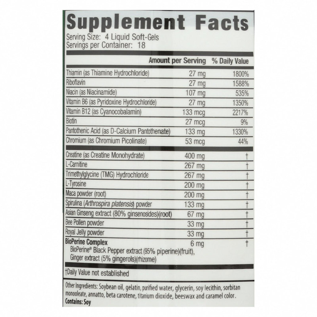 Irwin Naturals - Triple-Boost Caffeine Energy - 1 Each-75 Softgel - Nutrition Facts