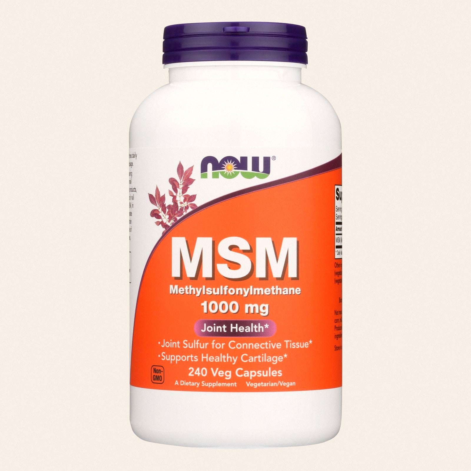 Now Foods - Methylsulfonylmethane 1000 milligrams - 1 Each-240 Vegetarian Capsules - Front