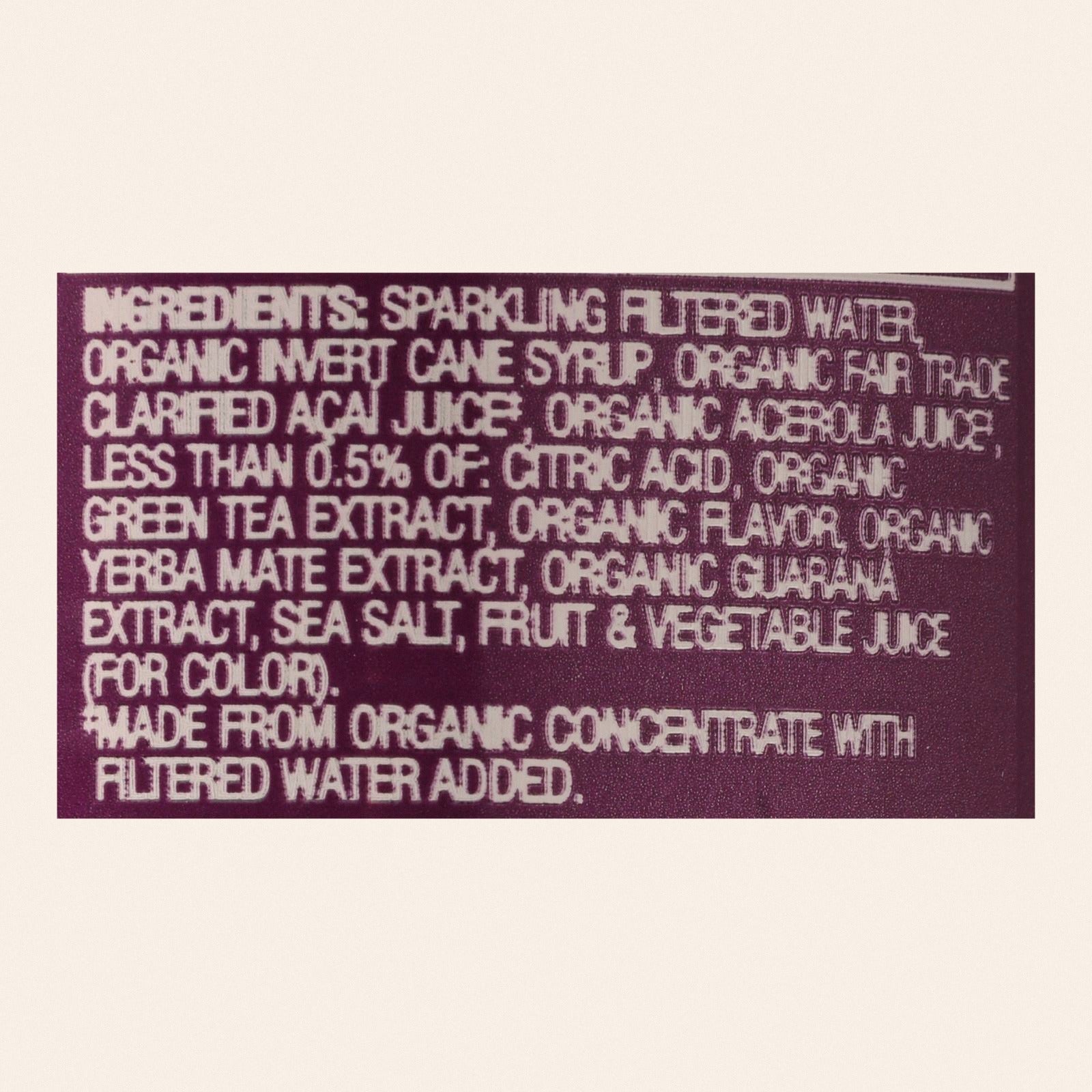 Sambazon Organic Amazon Energy Drink - Original - Case of 12 - 12 fl oz - Back