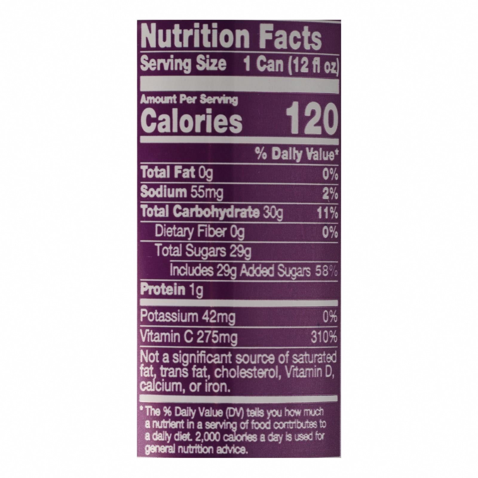 Sambazon Organic Amazon Energy Drink - Original - Case of 12 - 12 fl oz - Nutrition Facts