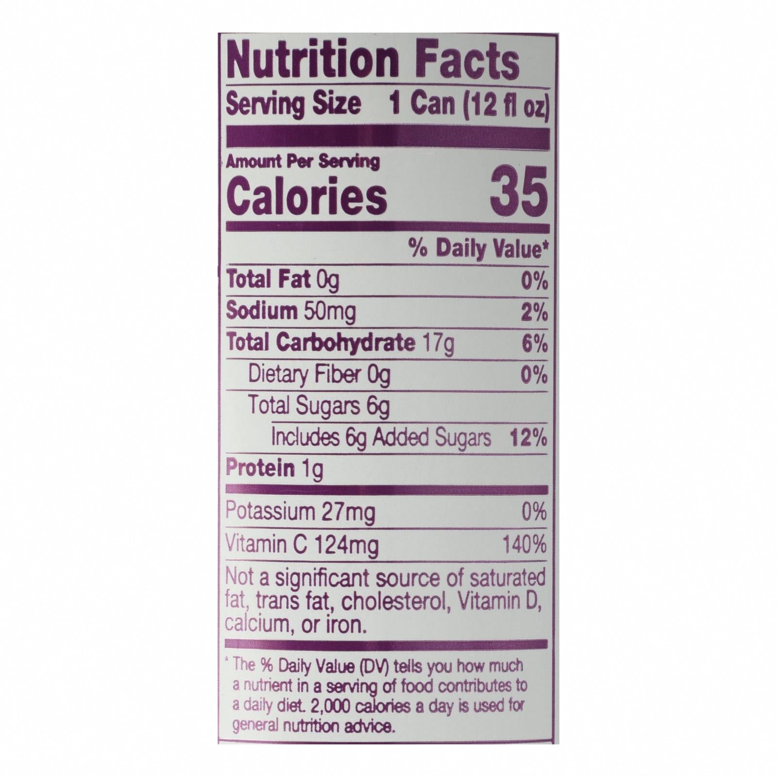 Sambazon Organic Amazon Energy Drink - Low Calorie - Case of 12 - 12 fl oz - Nutrition Facts