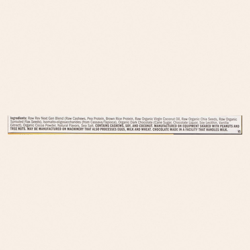 Raw Rev Glo Double Chocolate Brownie Batter Bar  - Case of 12 - 1.6 OZ - Back