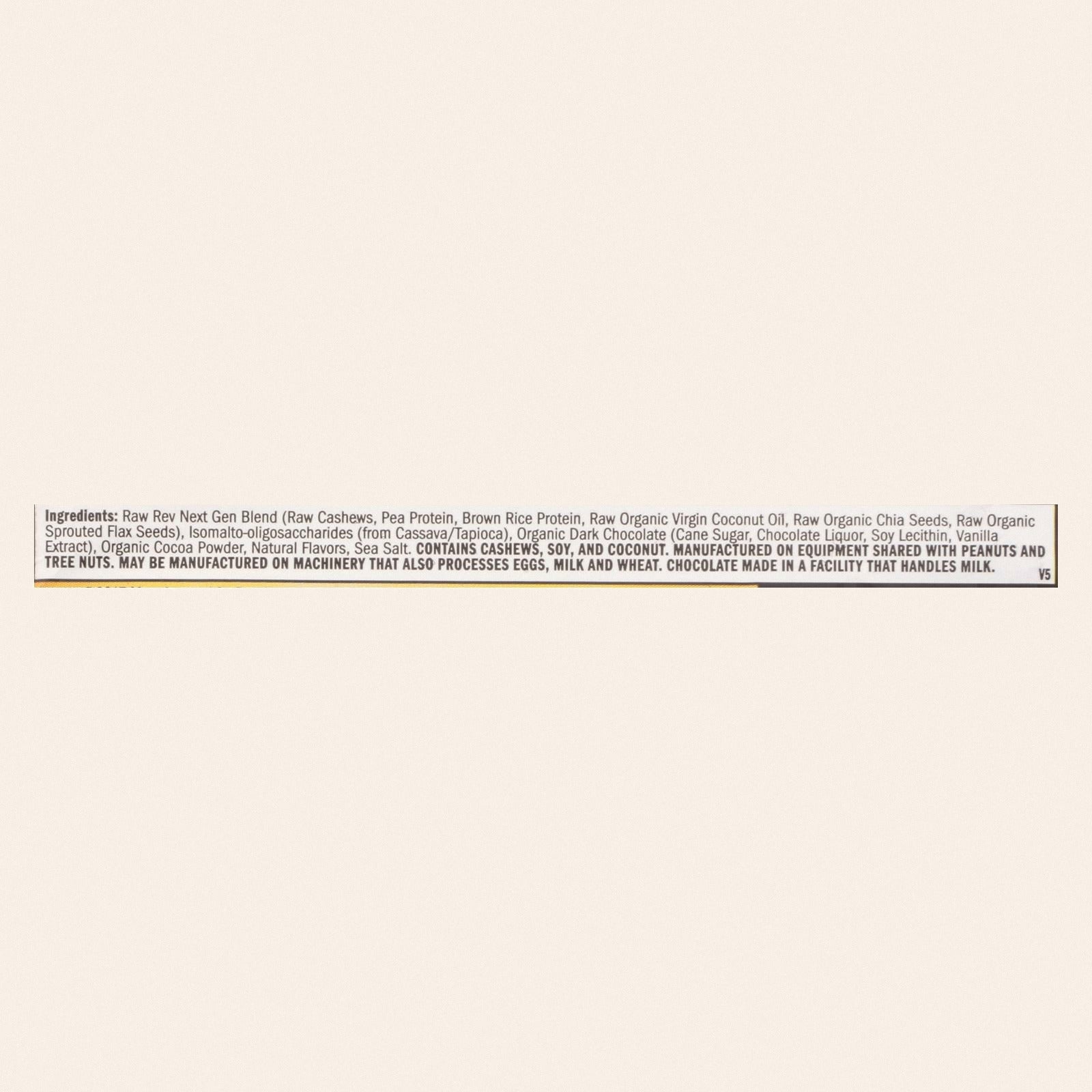Raw Rev Glo Double Chocolate Brownie Batter Bar  - Case of 12 - 1.6 OZ - Back