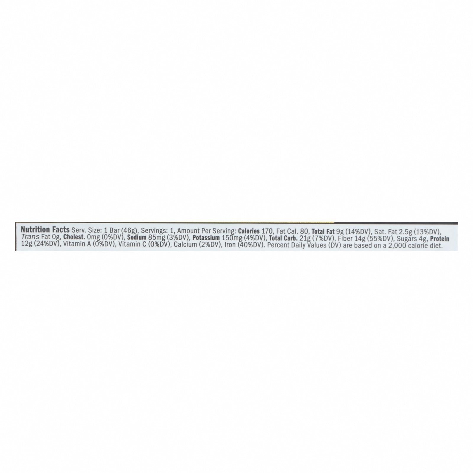 Raw Rev Glo Double Chocolate Brownie Batter Bar  - Case of 12 - 1.6 OZ - Nutrition Facts