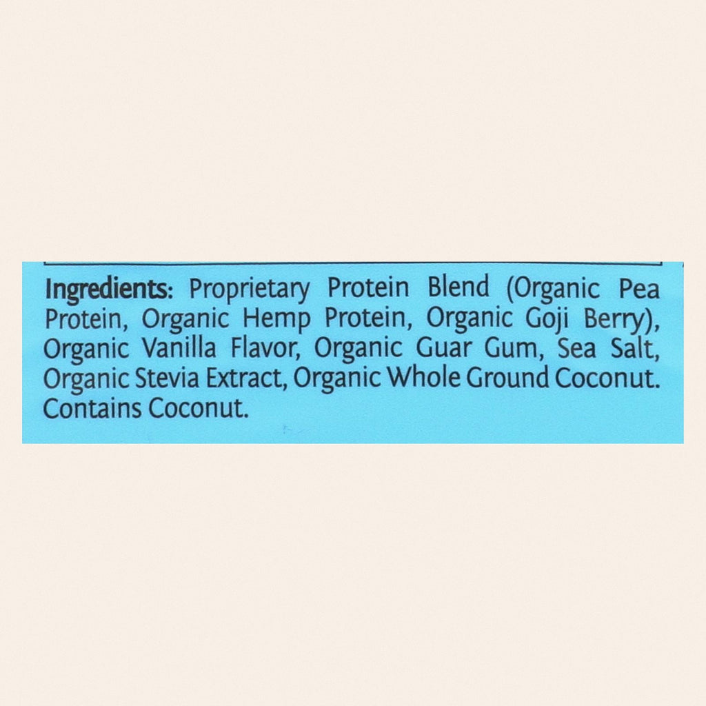Sunwarrior Warrior Vanilla Blend Pea, Hemp Seed & Goji Berry Blended Protein - 1 Each - 375 GRM - Back