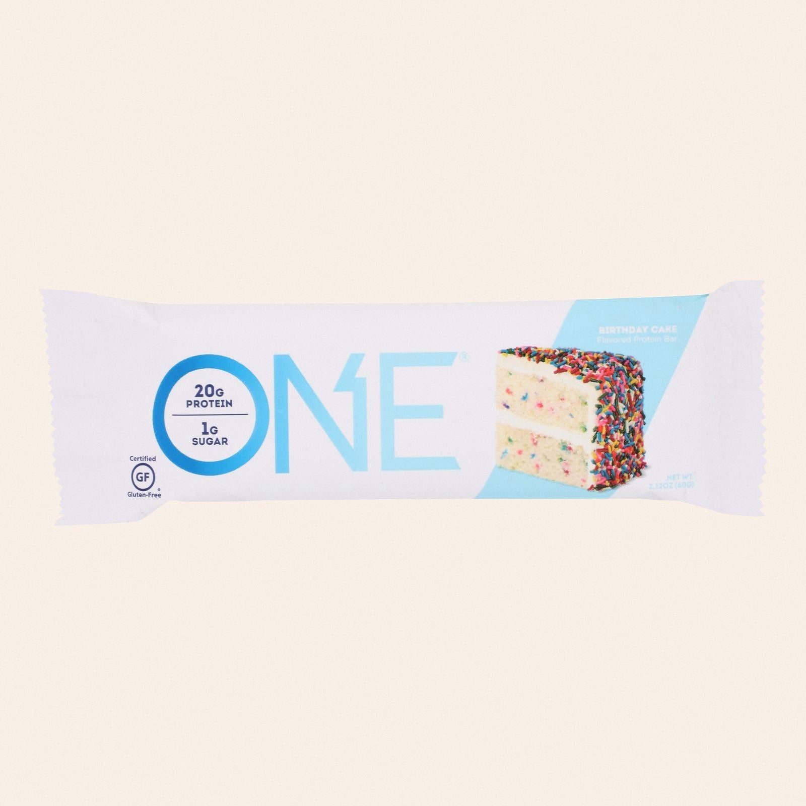 One Birthday Cake Flavored Protein Bar  - Case of 12 - 60 GRM - Front