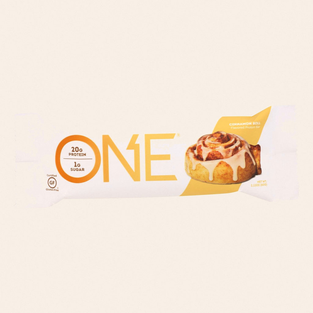 One Cinnamon Roll Protein Bar - Case of 12 - 60 GRM - Front