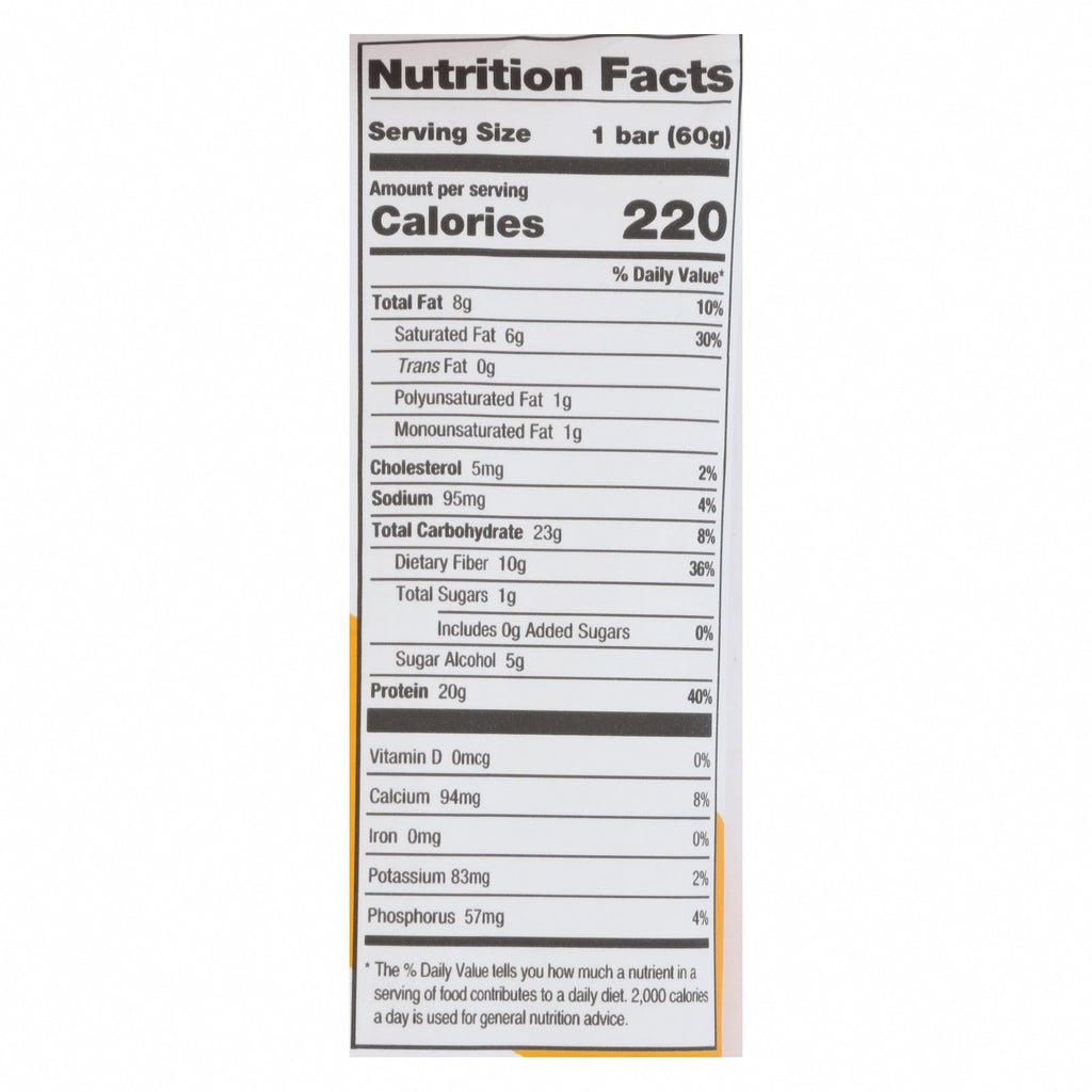 One Brands Protein Bar Maple Glazed Doughnut - Case of 12 - 60 GRM - Nutrition Facts