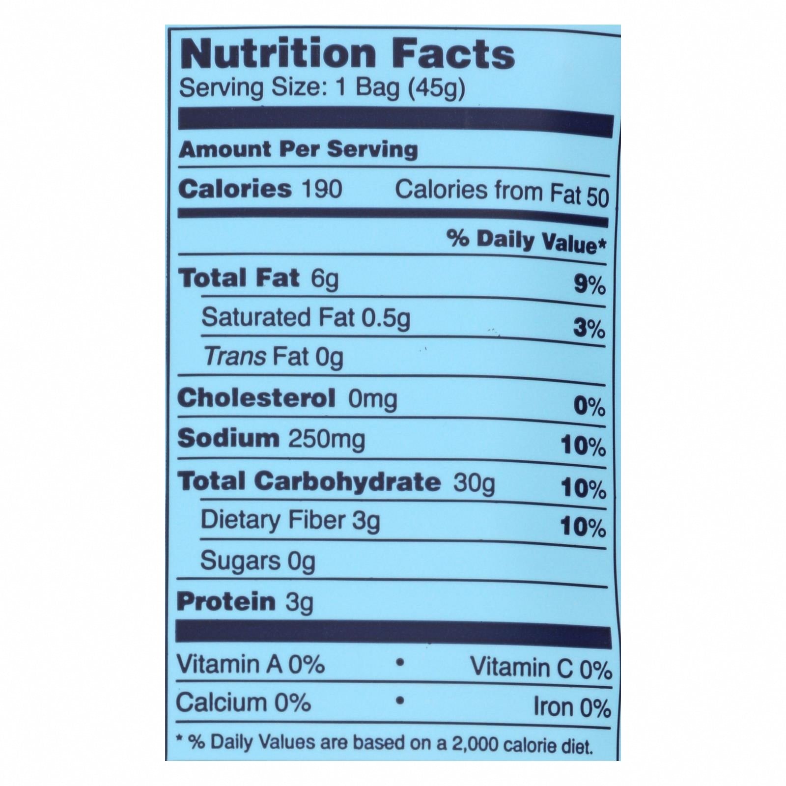 Love Corn - Roasted Corn Sea Salt - Case of 10 - 1.6 OZ - Nutrition Facts