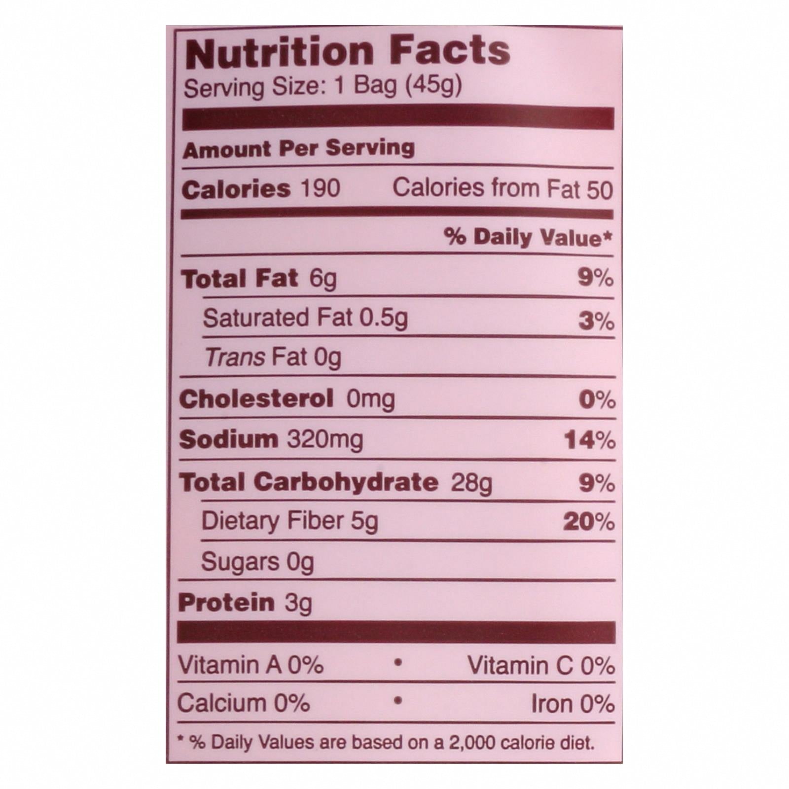 Love Corn - Roasted Corn BBQ - Case of 10 - 1.6 OZ - Nutrition Facts