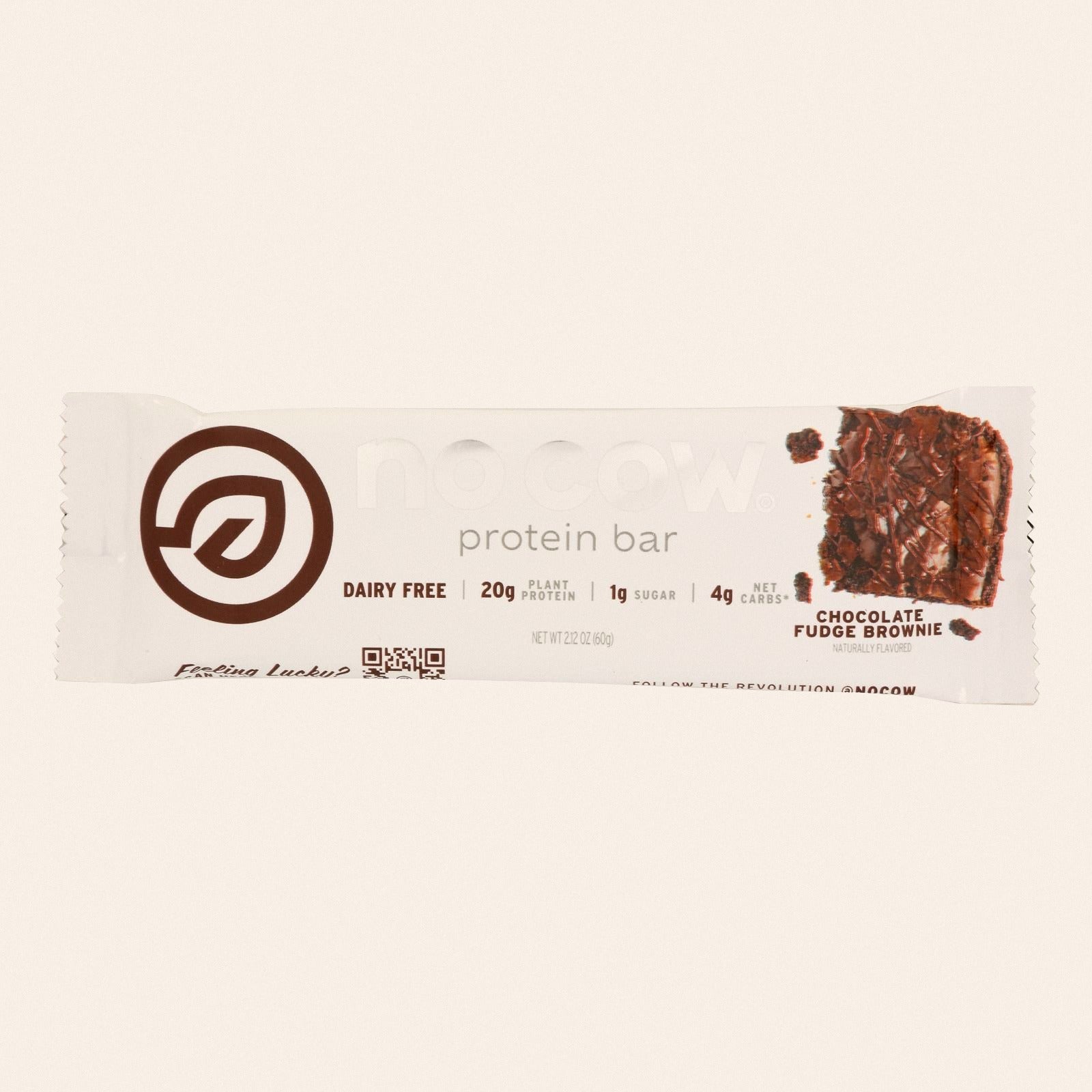 D's Natural No Cow Bar In Chocolate Fudge Brownie - Case of 12 - 2.12 OZ - Front