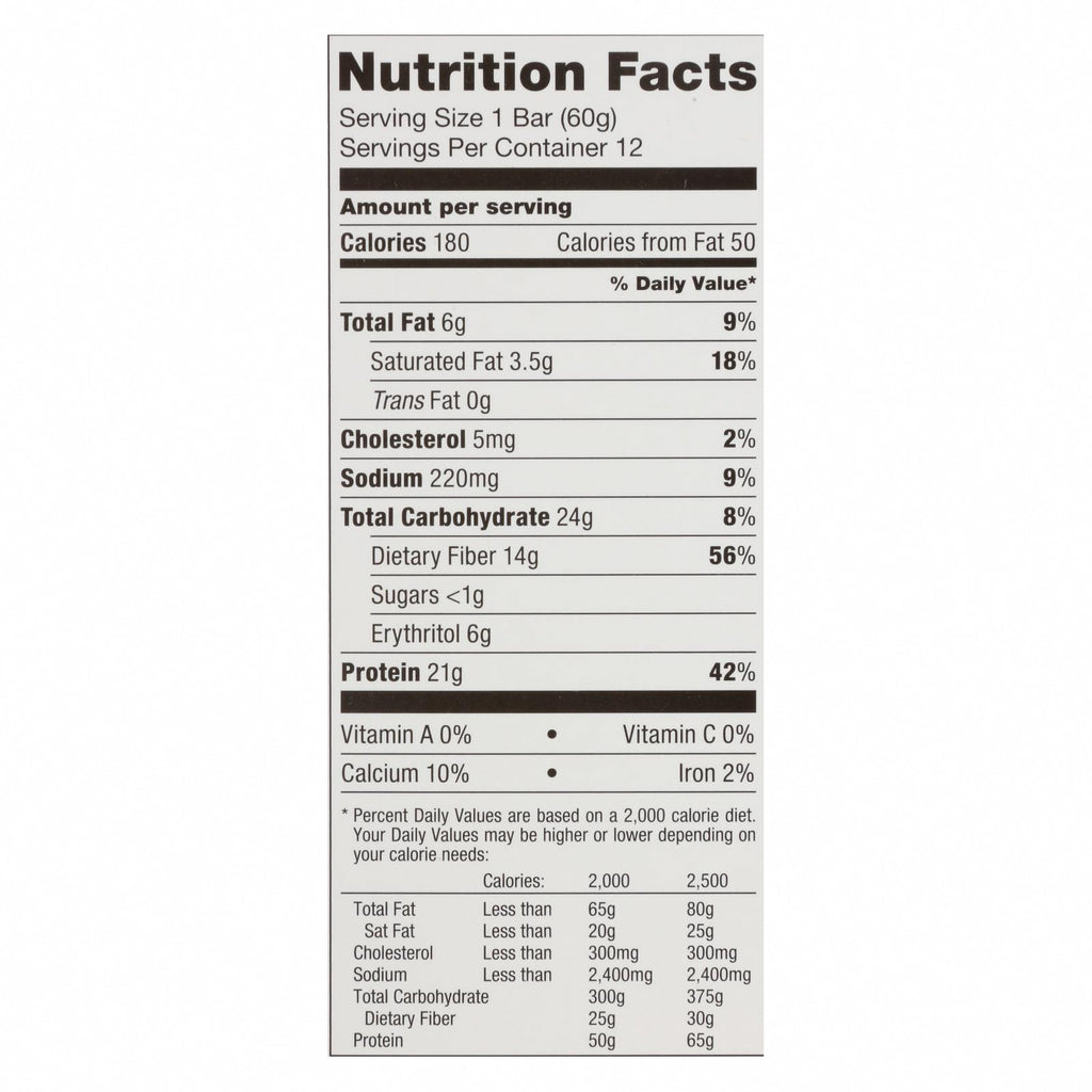 Quest Coated Protein Bar - Case of 12 - 2.12 OZ - Nutrition Facts