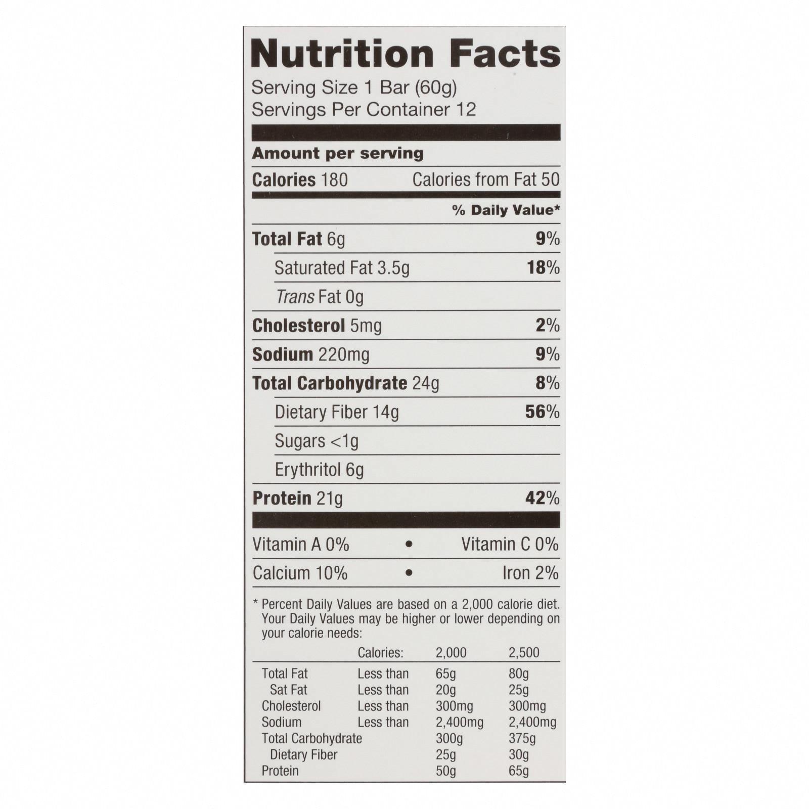 Quest Coated Protein Bar - Case of 12 - 2.12 OZ - Nutrition Facts