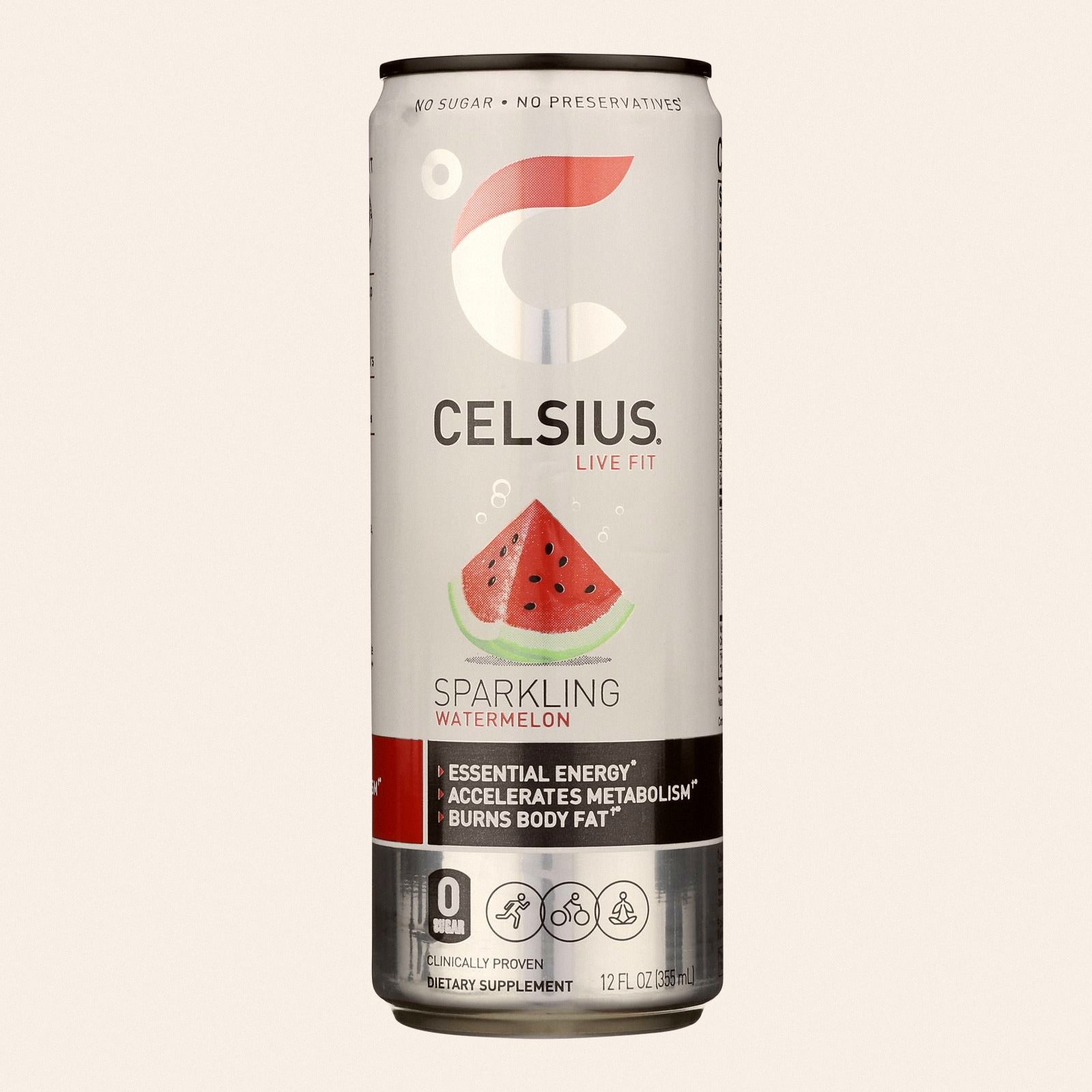 Celsius Live Fit Sparkling Watermelon Dietary Supplement  - Case of 12 - 12 FZ - Front